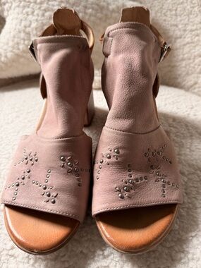 Miz Mooz Dusty Pink Studded Open-Toe Sandals